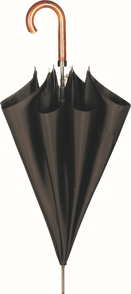 Le long parapluie Guy Laroche avec manche bois courbé - couleur Noir