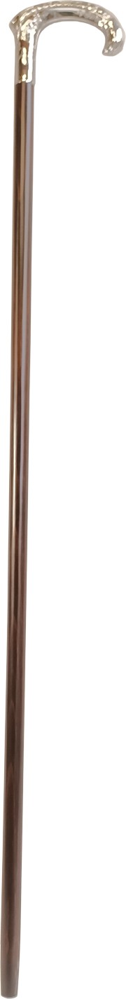 Canne marron en bois, poignée courbe chromée zamak - couleur Marron