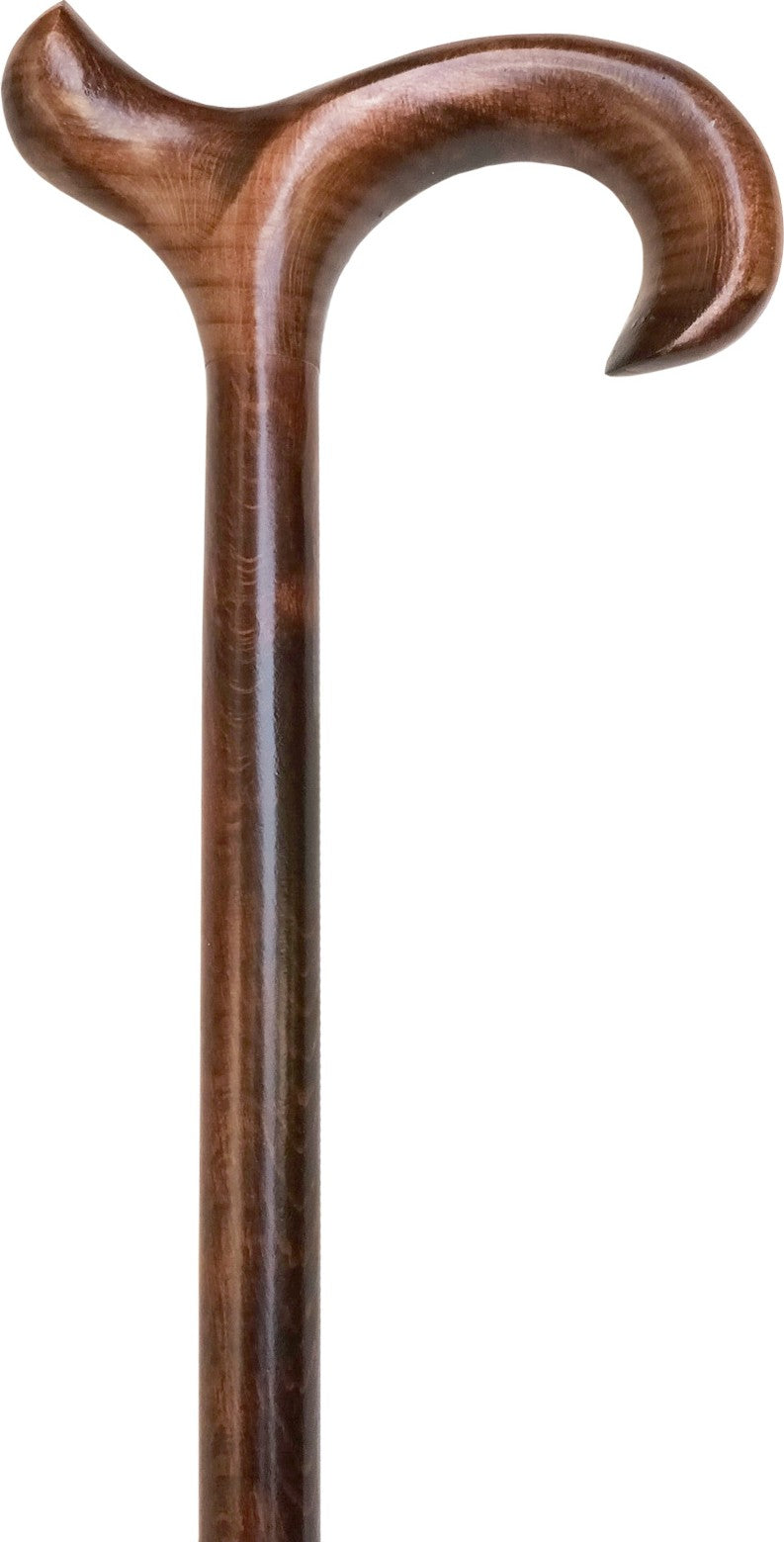 Canne marron en bois, poignée ergonomique pour droitier - couleur Marron