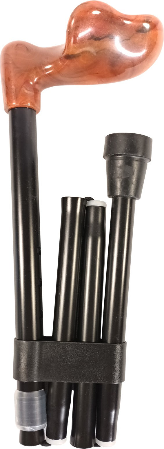 Canne pliante, télescopique de 82,5 à 92,5cm, tube alum - couleur Noir