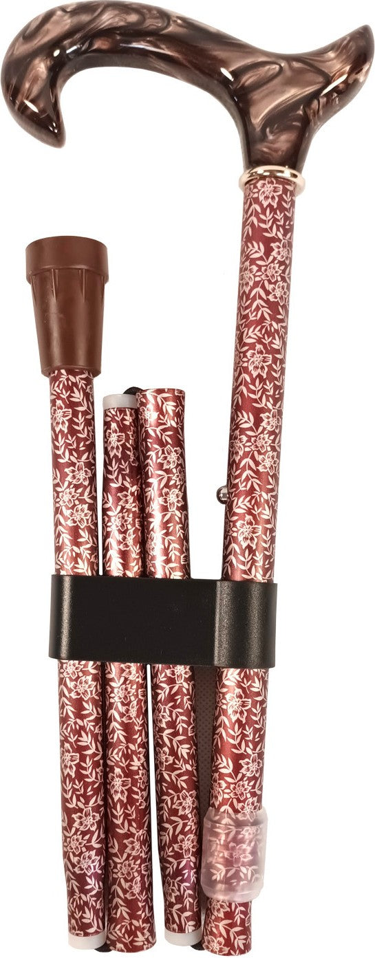 Canne pliante, télescopique de 87 à 97cm, tube aluminiu - couleur Bordeaux