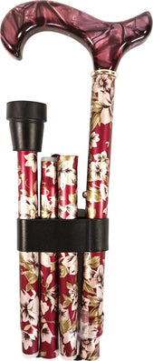 Canne pliante, télescopique de 87 à 97cm, tube aluminiu - couleur Bordeaux
