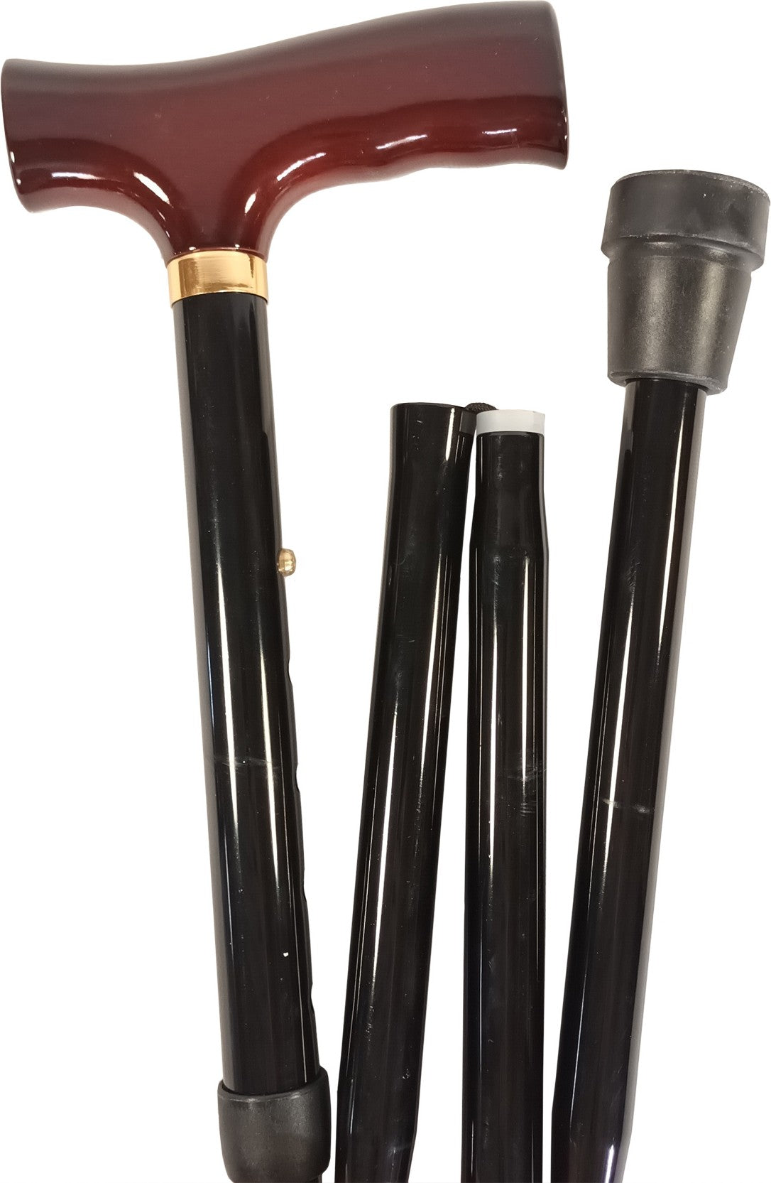 Canne pliante, tube aluminium, poignée laquée, télescop - couleur Noir