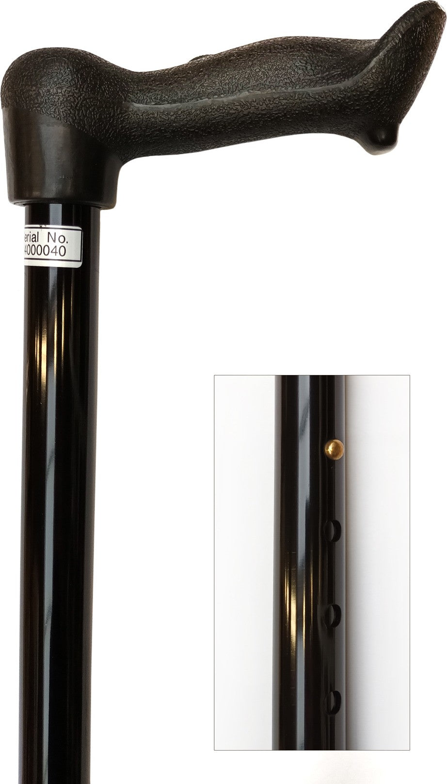 Canne télescopique de 74 à 97cm, tube aluminium noir, p - couleur Noir