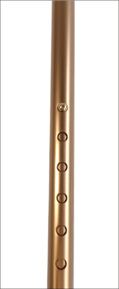 Canne télescopique de 76 à 98cm, tube aluminium beige, - couleur Beige