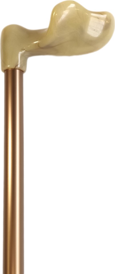 Canne télescopique de 76 à 98cm, tube aluminium beige, - couleur Beige