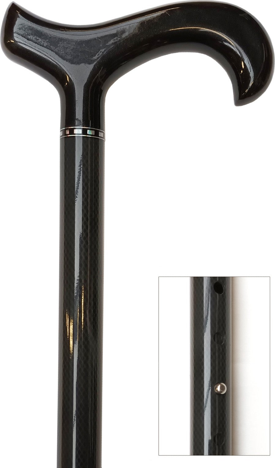 Canne télescopique de 77,5 à 93 cm, tube aluminium, à d - couleur Noir