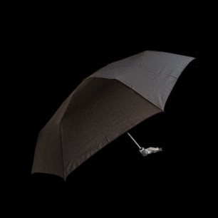 Duomatic Parapluie Homme, uni noir, avec fourreau en skai - couleur Noir