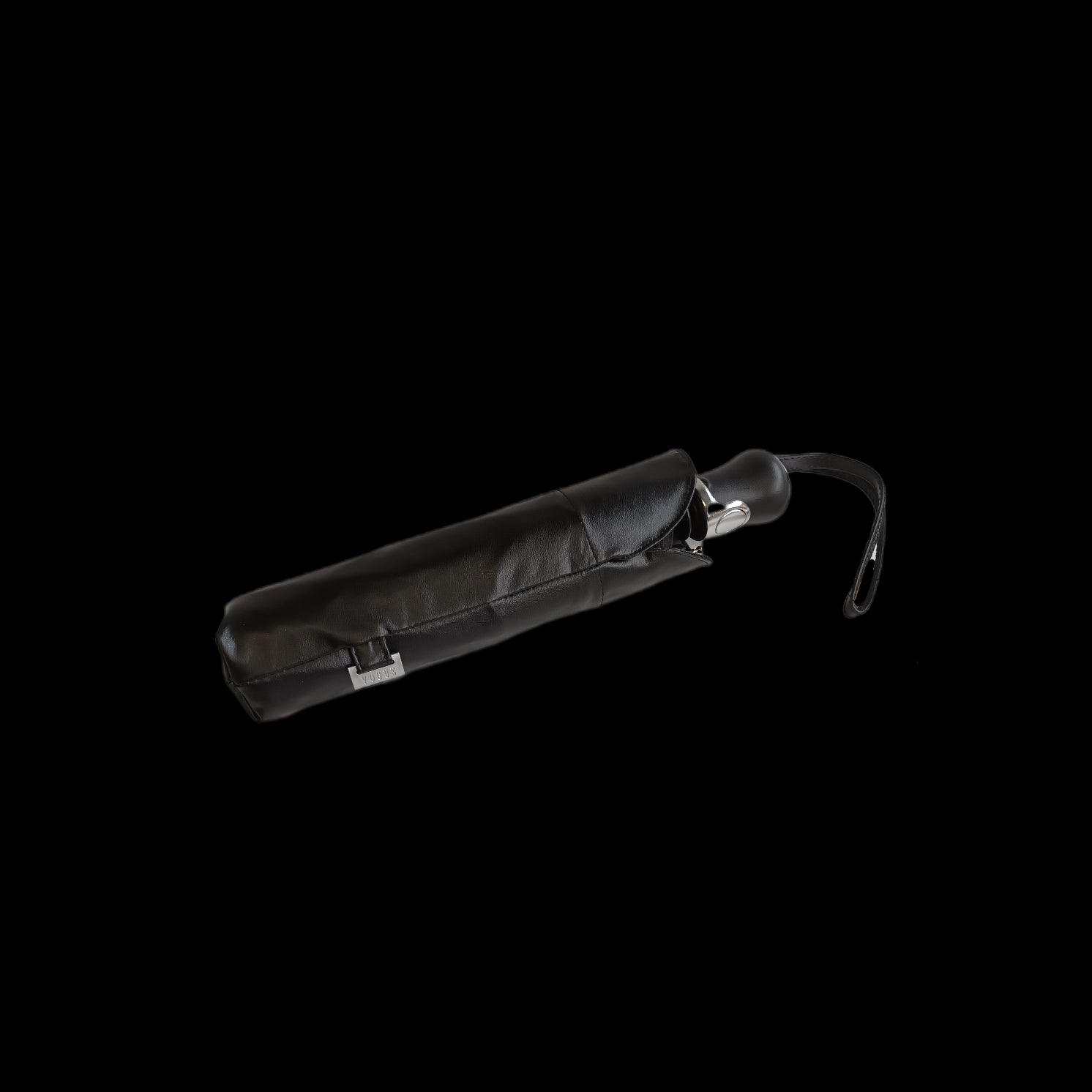 Duomatic Parapluie Homme, uni noir, avec fourreau en skai - couleur Noir