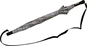 Long parapluie AC karo avec bandoullière - couleur Gris