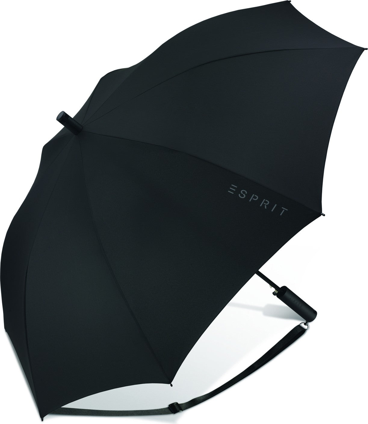 Long parapluie AC uni avec bandouillière - couleur Noir