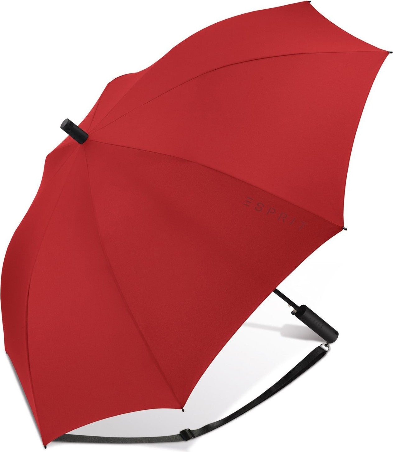 Long parapluie AC uni avec bandouillière - couleur Rouge