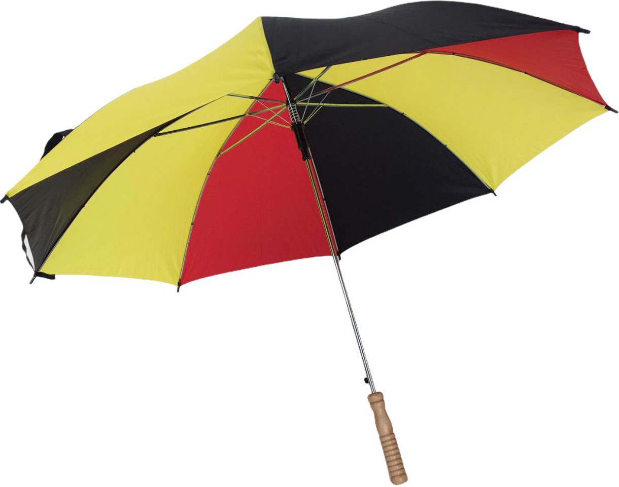 Long parapluie au couleur de la Belgique avec poignée d