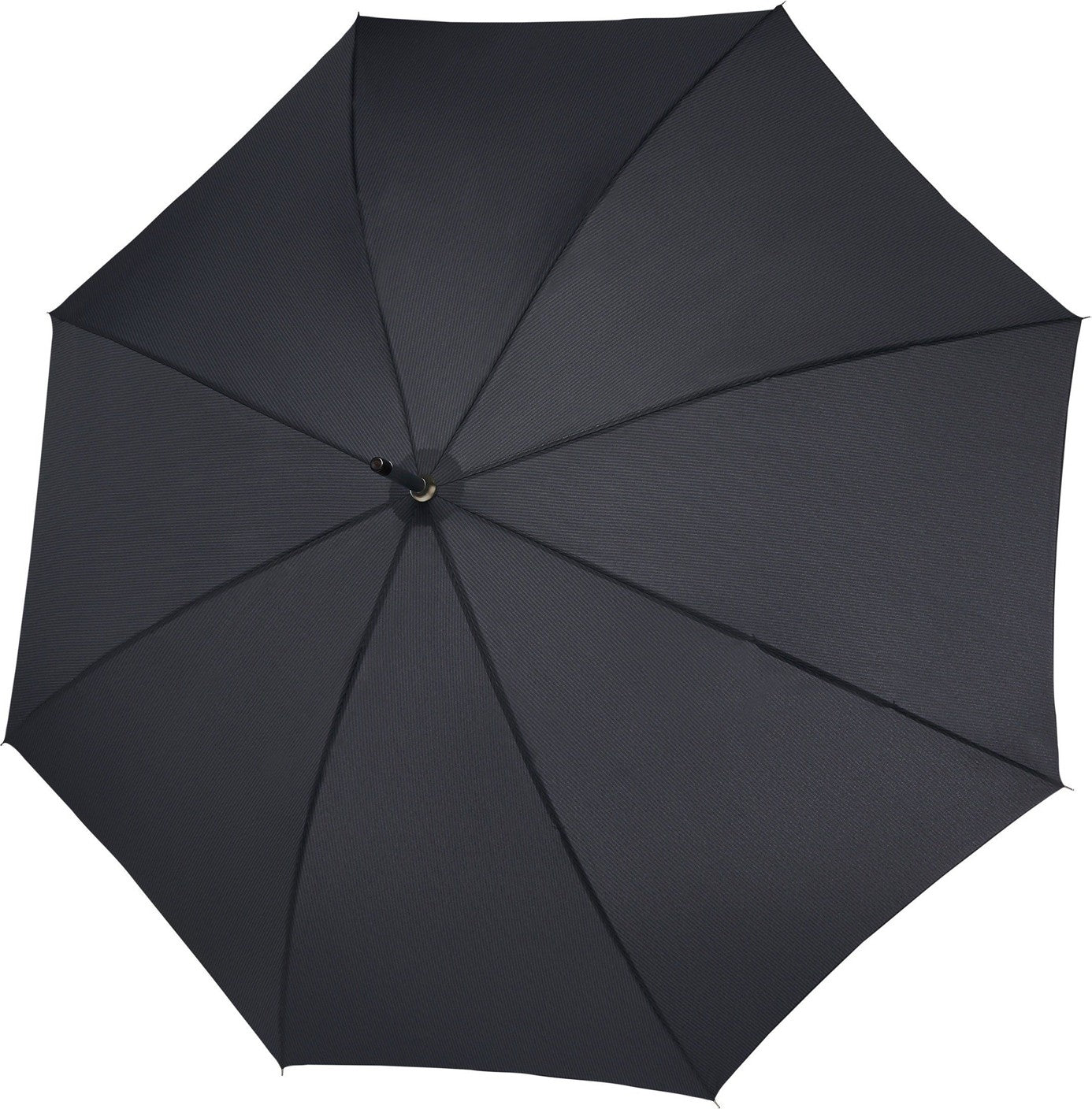 Long parapluie avec  lignes et canne en bois - couleur Gris