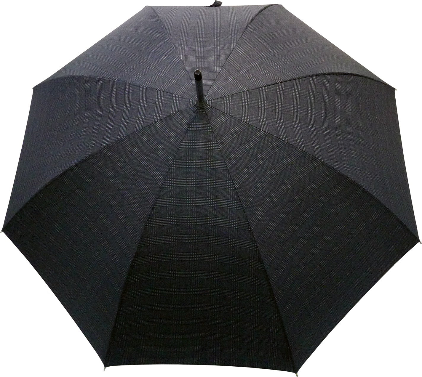 Long parapluie avec trait gris et canne en bois - couleur Gris