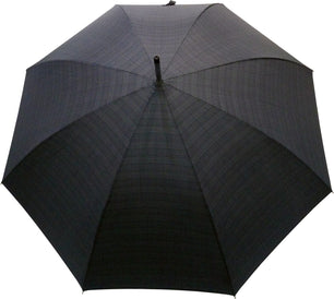 Long parapluie avec trait gris et canne en bois - couleur Gris