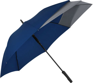 Long parapluie bicolore marine/gris