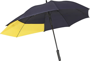 Long parapluie bicolore marine/jaune - couleur Jaune