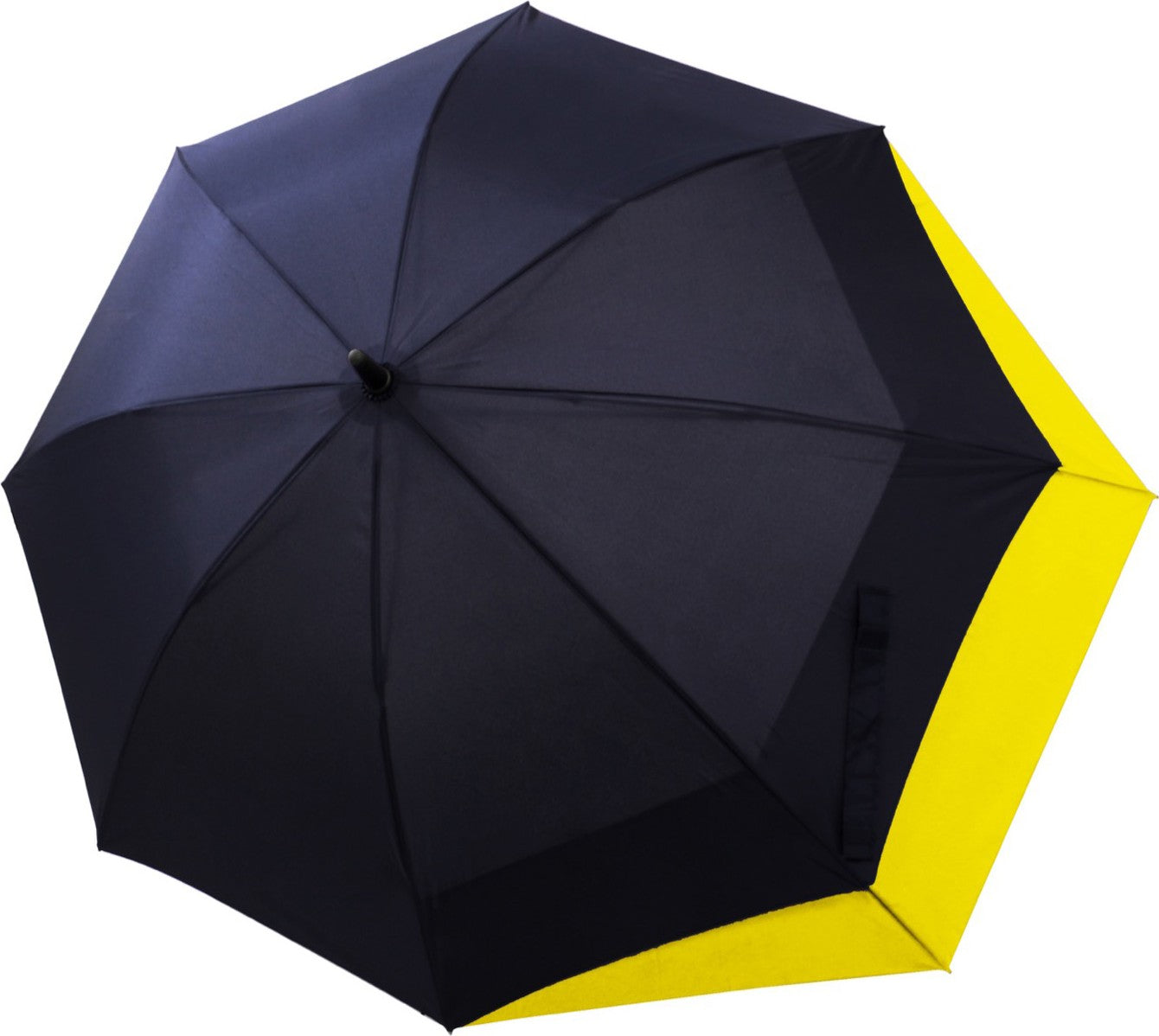 Long parapluie bicolore marine/jaune - couleur Jaune