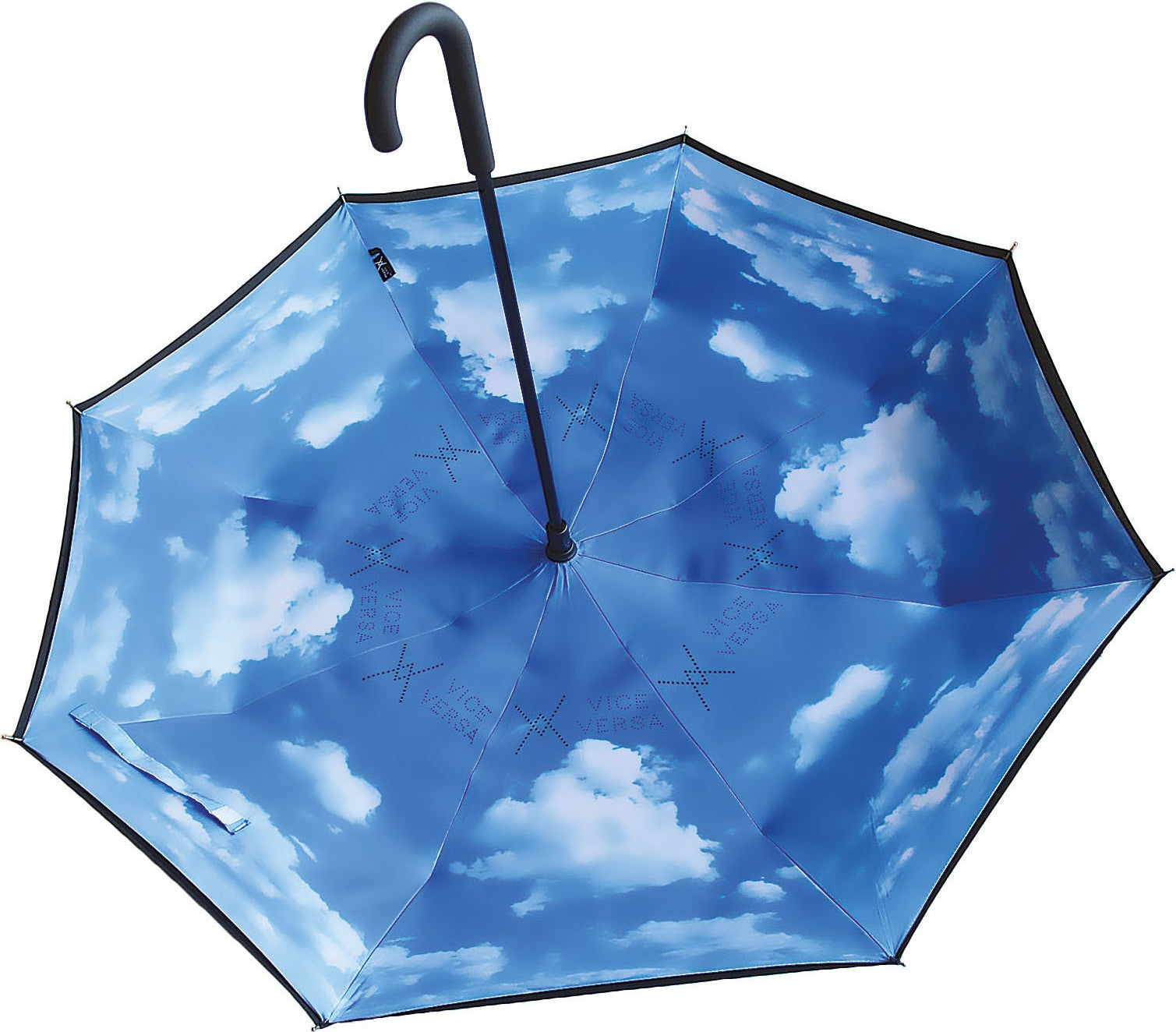 Long parapluie bicolore réversible - couleur Noir