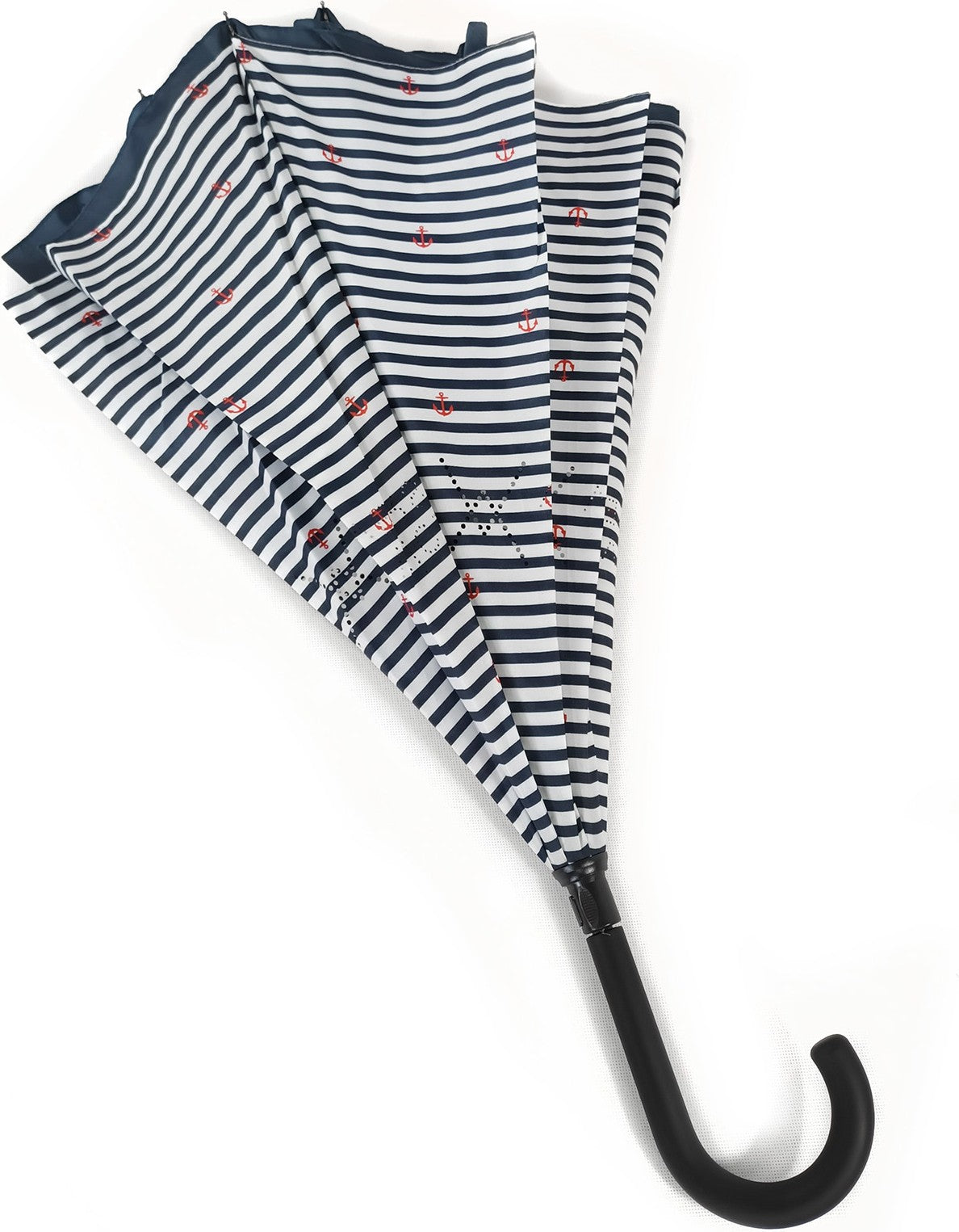 Long parapluie bicolore réversible - couleur Marine
