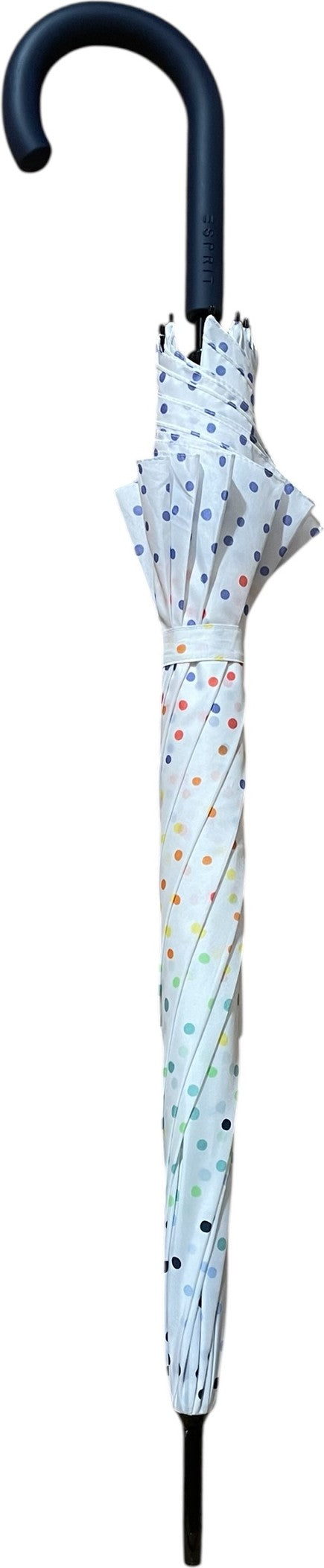 Long parapluie candy pearls uni avec pois multicolore - couleur Blanc