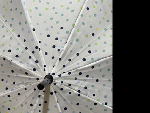 Long parapluie candy pearls uni avec pois multicolore - couleur Blanc