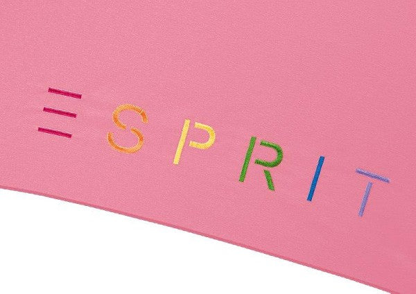 Long parapluie colorful logo uni avec canne - couleur Rose