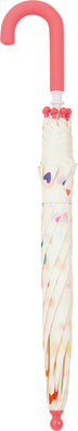 Long parapluie enfant avec cœurs et canne - couleur Blanc