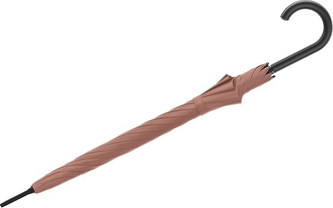 Long parapluie Esprit uni avec canne - couleur Marron