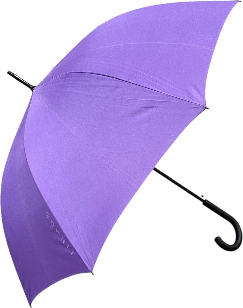 Long parapluie Esprit uni avec canne - couleur Mauve