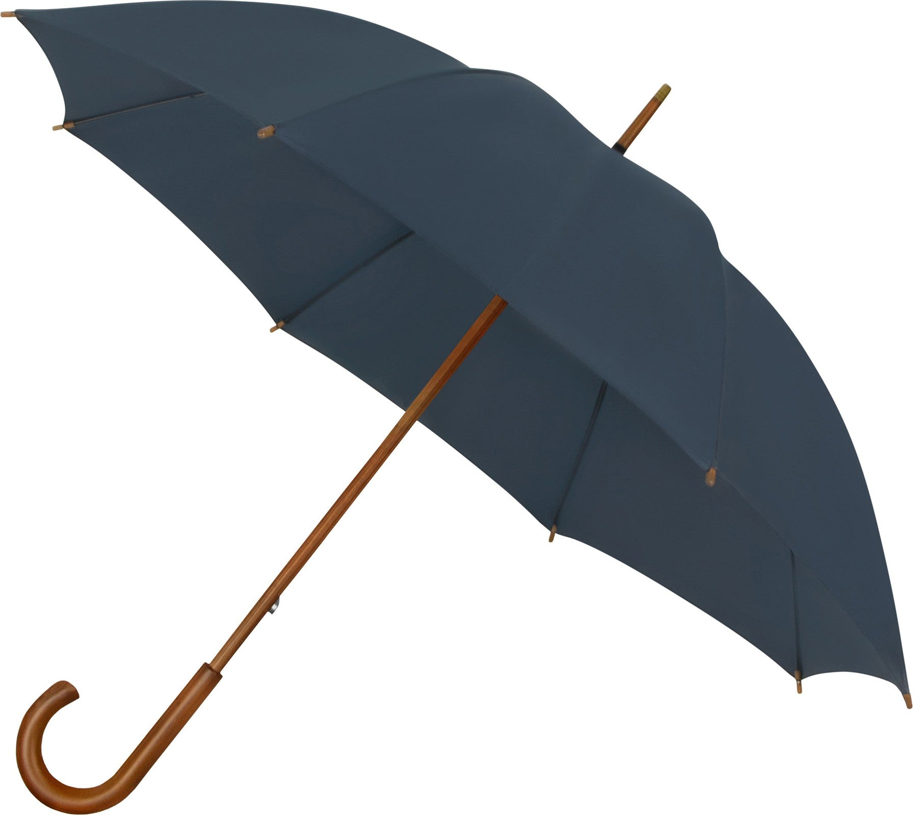Long parapluie Falcone uni avec canne en bois - couleur Marine