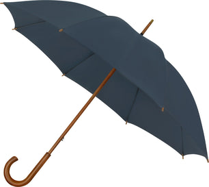 Long parapluie Falcone uni avec canne en bois - couleur Marine