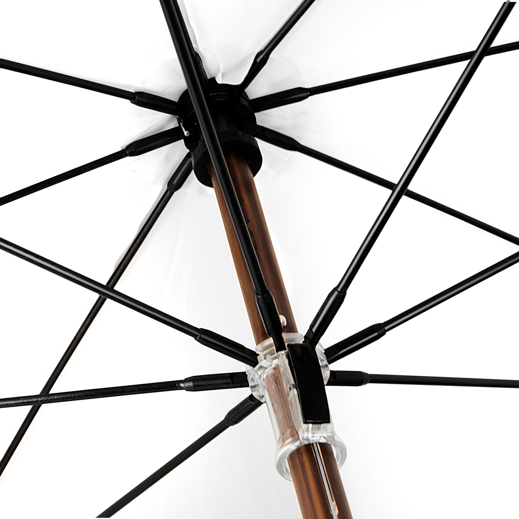 Long parapluie Falcone uni avec canne en bois - couleur Gris