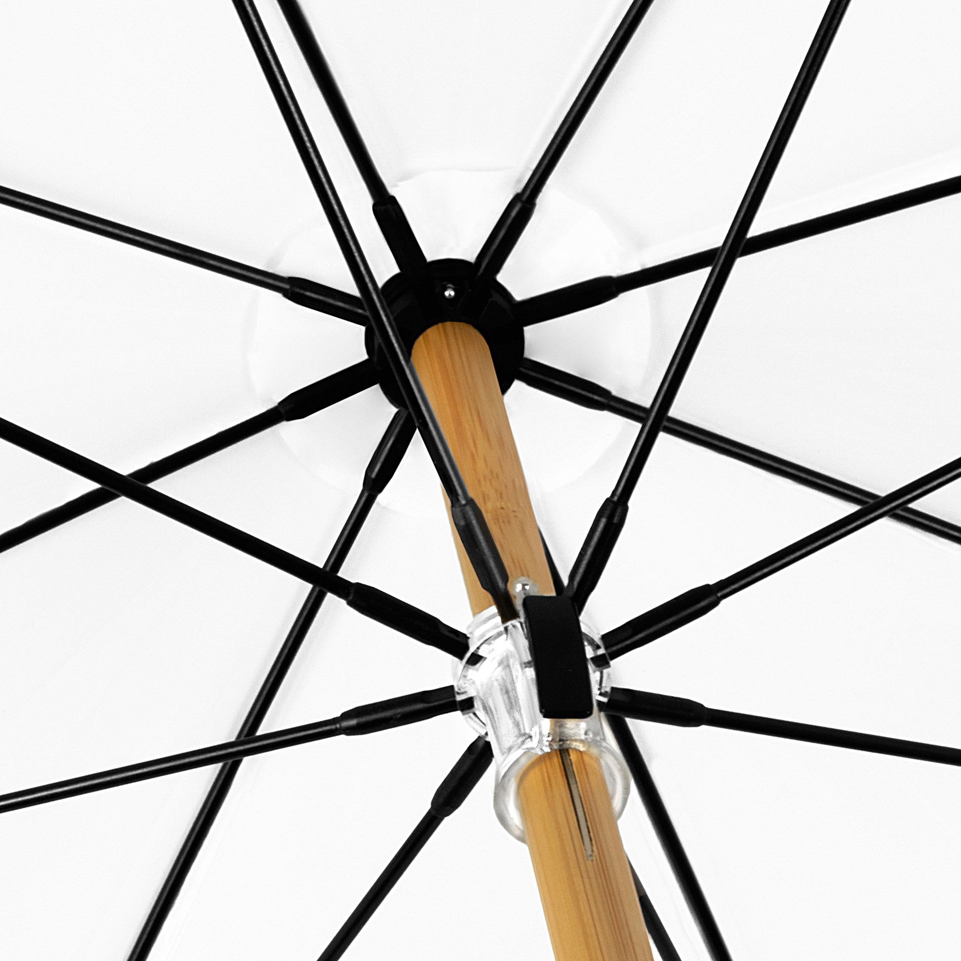 Long parapluie Falcone uni poignee en bambou - couleur Gris