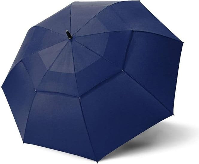 Long parapluie fiber golf uni avec poignée droite - couleur Bleu