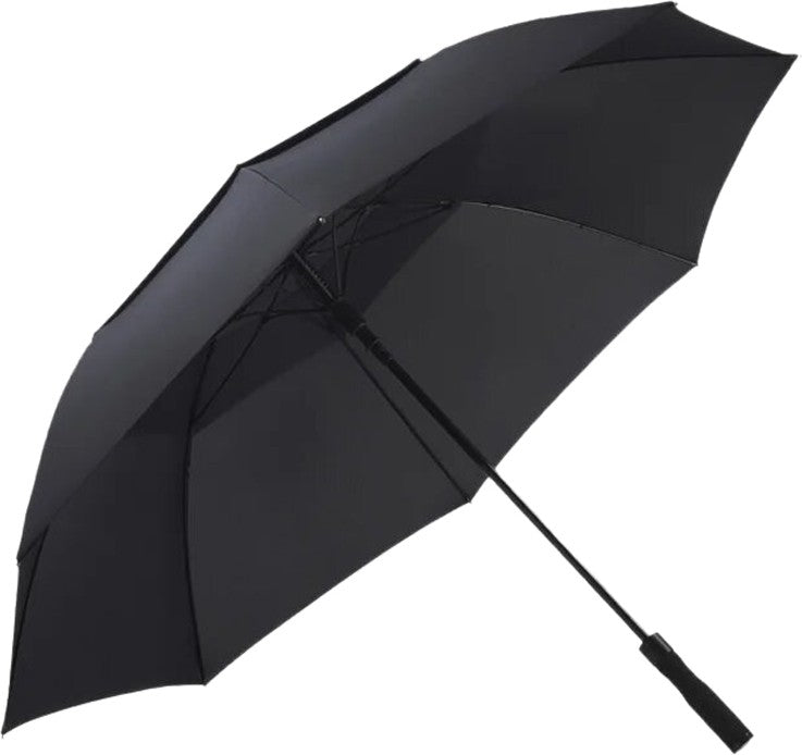 Long parapluie fiber golf uni avec poignée droite - couleur Noir