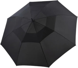 Long parapluie fiber golf uni avec poignée droite - couleur Noir