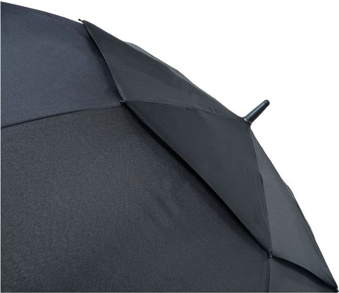 Long parapluie fiber golf uni avec poignée droite - couleur Noir