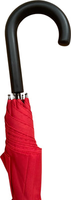 Long parapluie Fiber uni poignée arrondie - couleur Rouge