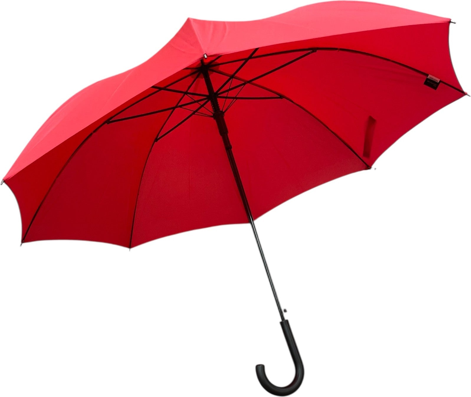 Long parapluie Fiber uni poignée arrondie - couleur Rouge