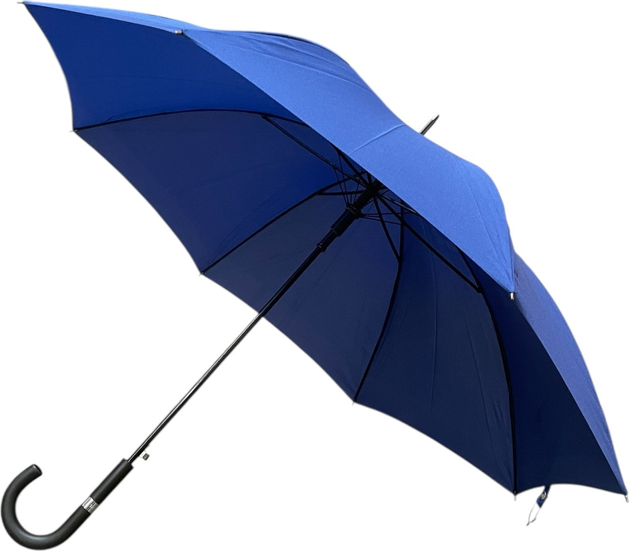 Long parapluie Fiber uni poignée arrondie - couleur Bleu