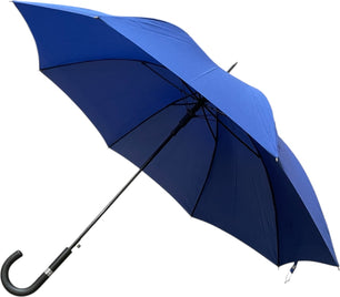 Long parapluie Fiber uni poignée arrondie - couleur Bleu