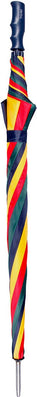 Long parapluie golf multicolore avec bleu poignée droit - couleur Bleu