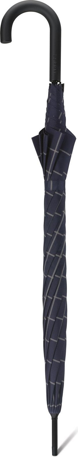 Long parapluie homme  à carreaux avec canne - couleur Marine