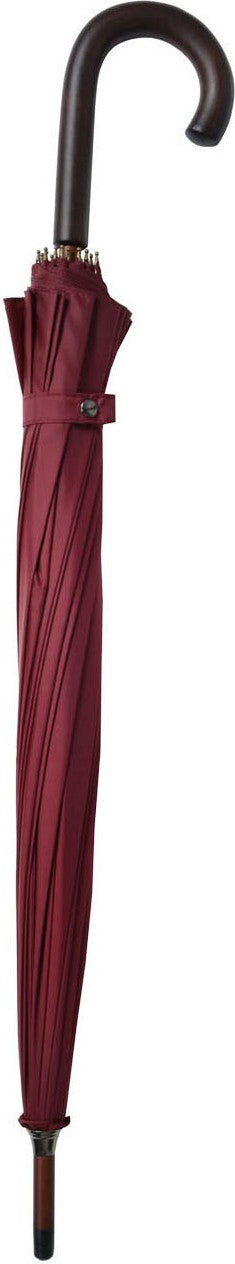 Long parapluie london uni avec canne - couleur Bordeaux