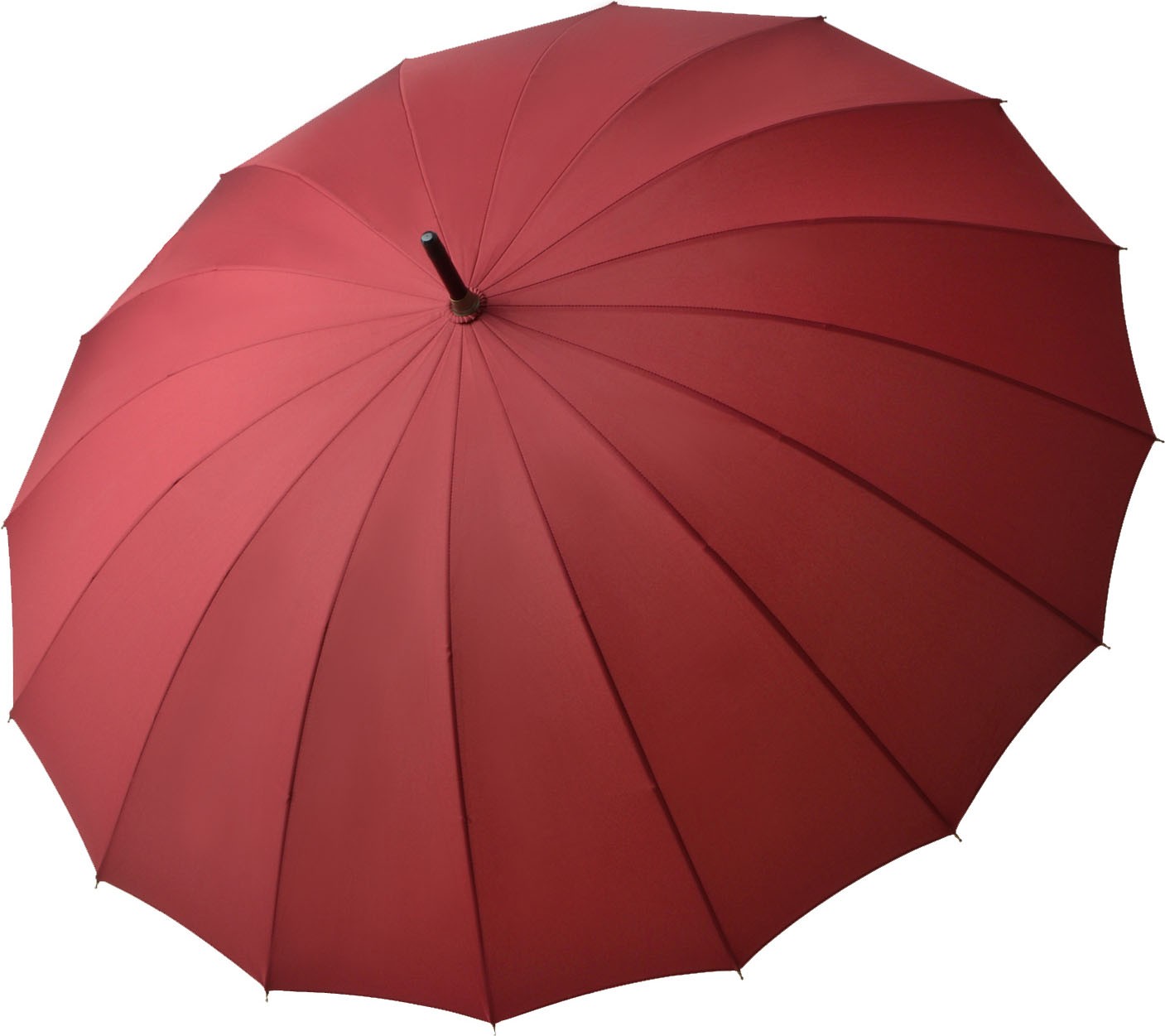 Long parapluie london uni avec canne - couleur Bordeaux