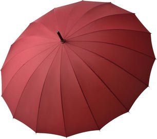 Long parapluie london uni avec canne - couleur Bordeaux
