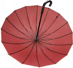 Long parapluie london uni avec canne - couleur Bordeaux