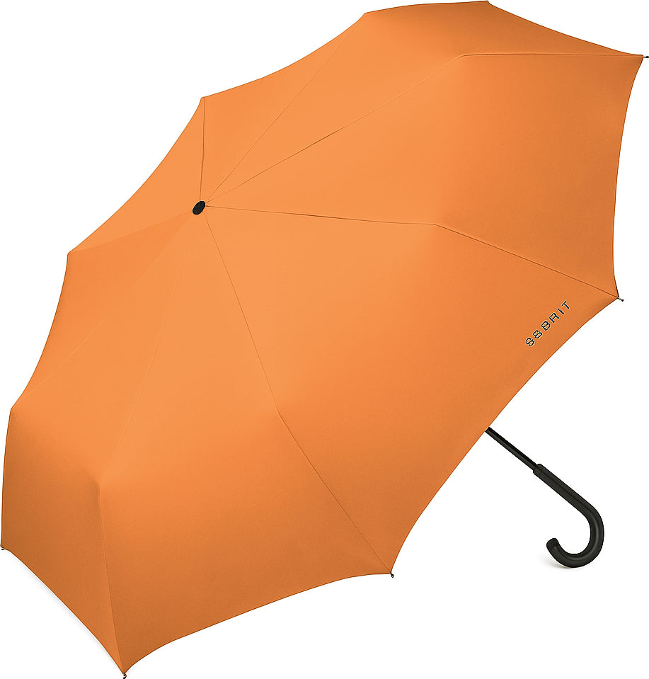 Long parapluie manche noir courbé - couleur Orange